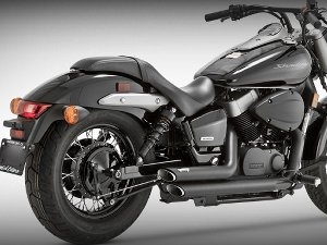 V&H Twin Slash Staggered Black - VT750 Spirit
