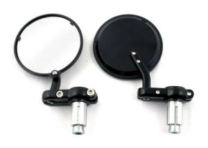 Black Bar End Mirrors (PAIR) for 1 inch or 7/8 inch Handlebars [913936]