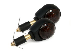 Black Bar End Indicators (PAIR) for 1 inch or 7/8 inch Handlebars [943268]